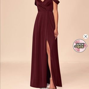 Azazie ocean bridesmaid dress in Cabernet